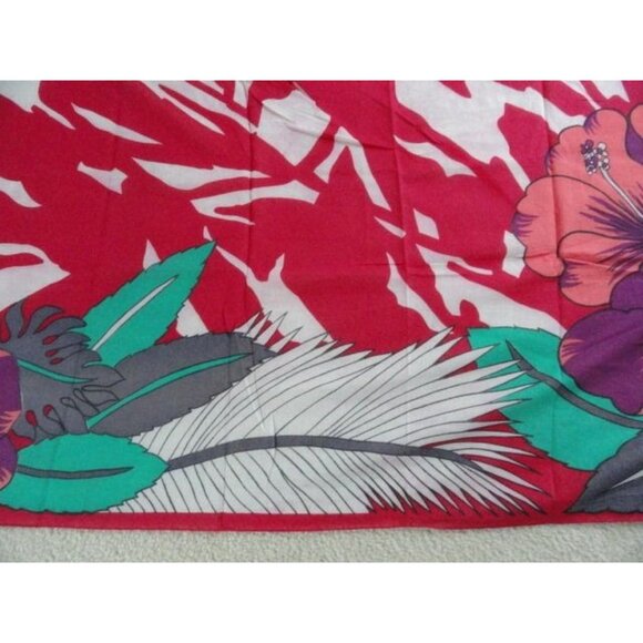 1970’s Floral Oversize Scarf Shawl Wrap Red Purple Black Made in Italy Betmar - Picture 8 of 9